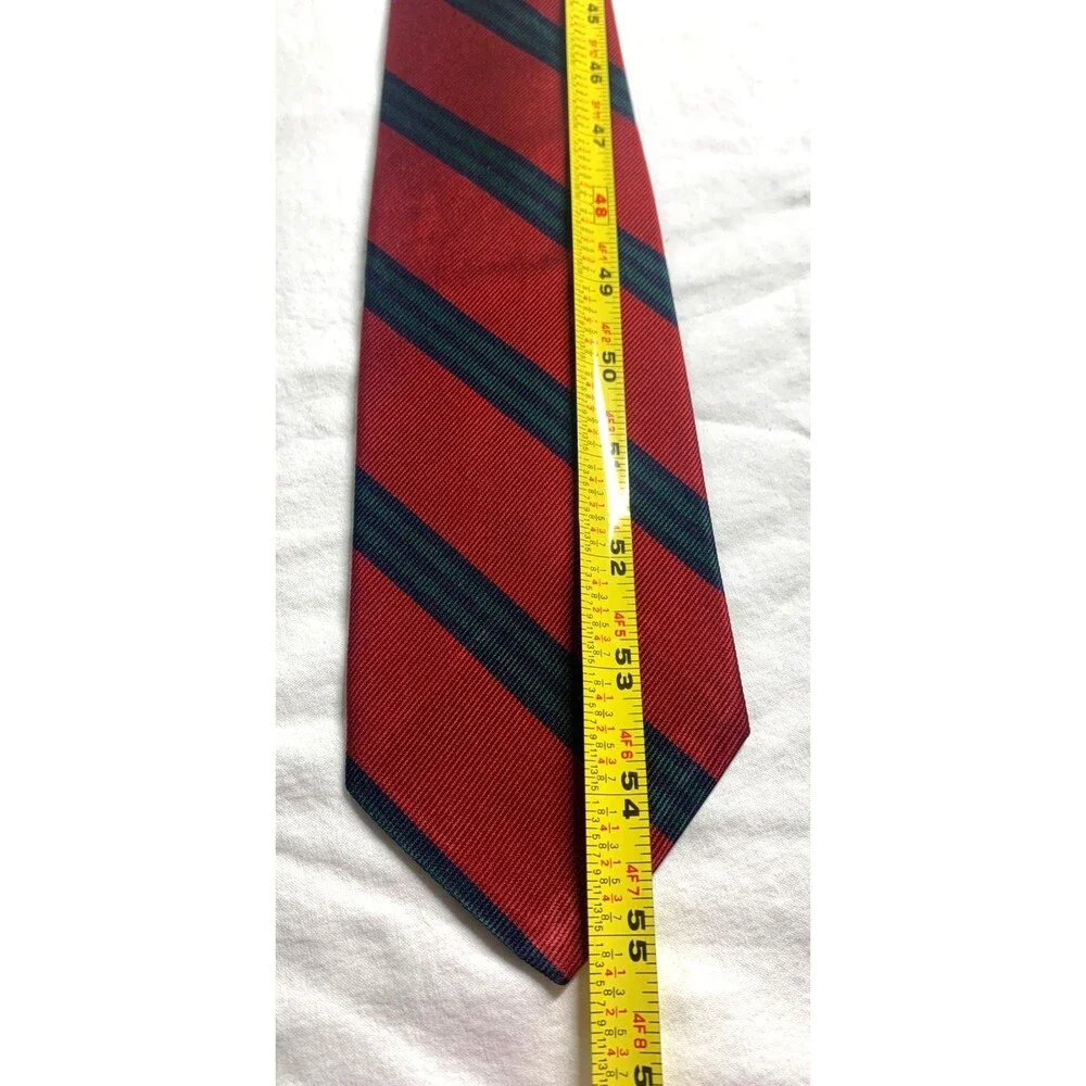 Brooks Brothers Vintage Silk Repp Tie Red Navy Blue Green Striped Preppy Trad